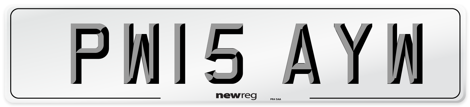 PW15 AYW Number Plate from New Reg